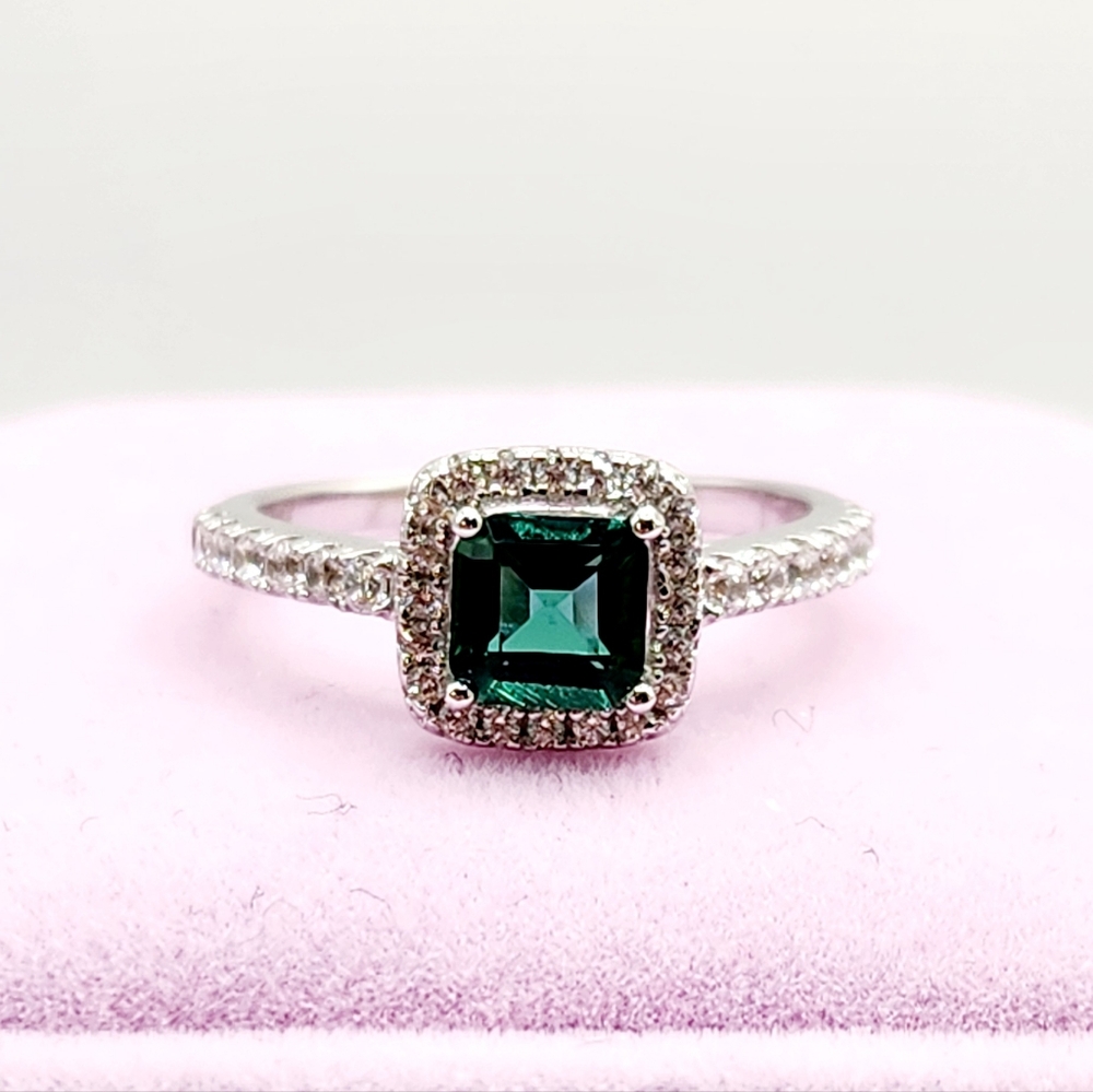 Emerald Moissanite Ring
